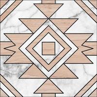 Tile floor, Design from white marble and wood black line use black wood. The square shape tribal pattern design photo