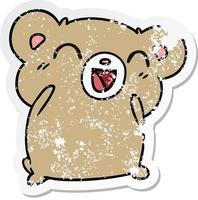 distressed sticker cartoon kawaii cute hamster vector