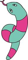 cartoon of a long snake vector