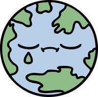 cute cartoon planet earth vector