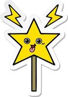 sticker of a cute cartoon magic wand vector