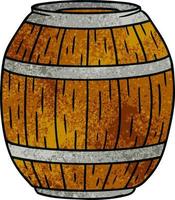 textured cartoon doodle of a wooden barrel vector