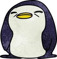 textured cartoon kawaii of a cute penguin vector