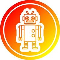 dancing robot circular in hot gradient spectrum vector