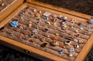 antique silver rings with precious gemstones and minerals for sale photo