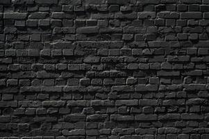 Old black brick wall texture ,brick wall texture for interior design vintage dark tone. photo