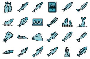 Herring icons set vector flat