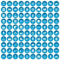 100 dialog icons set blue vector