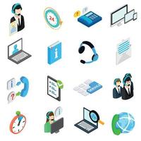 Computer service icons set, isometric 3d style vector