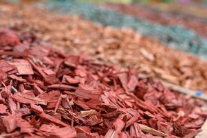 Mulch for decorating a private plot. photo