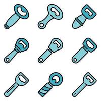 Bottle-opener icons vector flat