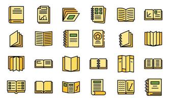 Catalogue icons set vector flat