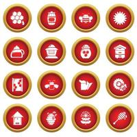 Apiary honey icons set, simple style vector