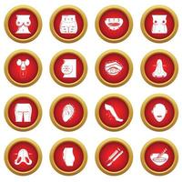 Body parts icons set, simple style vector
