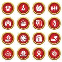 Charity icons set, simple style vector