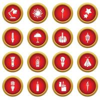 Light source icons set, simple style vector