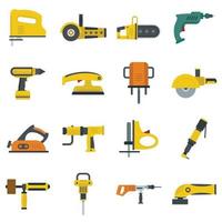 iconos de herramientas eléctricas en estilo plano