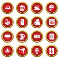 House appliance icons set, simple style vector