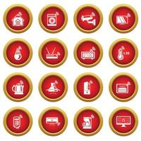 Smart home icons set, simple style vector