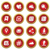 Social network icons set, simple style vector