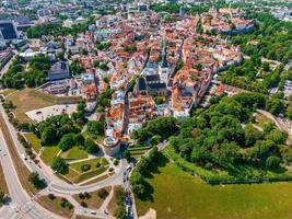 Beautiful panoramic view of Tallinn, the capital of Estonia with an old town in the middle of the city. photo