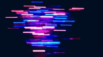 Light lines of blue and red colors on a black background photo