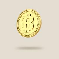 Bitcoin coin isolated on clear background. photo