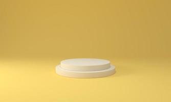 Yellow pastel podium to display the product and design. photo
