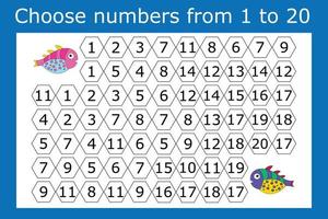 conecta los números del 1 al 20 en el orden correcto y recorre el laberinto vector