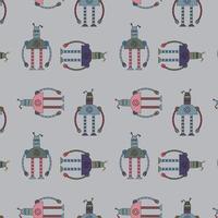 Robots  pattern. Children robo background. Color cute kids pattern. vector