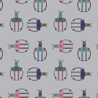 Robots  pattern. Children robo background. Color cute kids pattern. vector