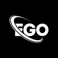 logotipo del ego. carta del ego. diseño del logotipo de la letra del ego. logotipo de ego de iniciales vinculado con círculo y logotipo de monograma en mayúsculas. tipografía de ego para tecnología, negocios y marca inmobiliaria. vector