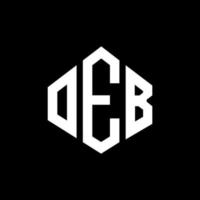 OEB letter logo design with polygon shape. OEB polygon and cube shape logo design. OEB hexagon vector logo template white and black colors. OEB monogram, business and real estate logo.