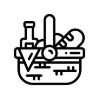 picnic basket line style icon. vector illustration for graphic design, website, app