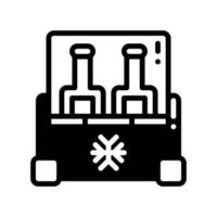 portable fridge solid style icon. vector illustration for graphic design, website, app