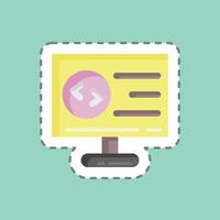 Sticker line cut Computer Programming. suitable for education symbol. simple design editable. design template vector. simple illustration vector