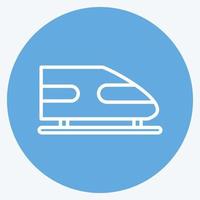 icono de transporte ferroviario. adecuado para el símbolo de la educación. estilo de ojos azules. diseño simple editable. vector de plantilla de diseño. ilustración sencilla