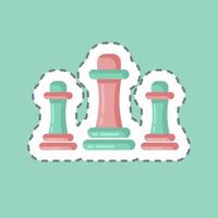 Sticker line cut Chess. suitable for education symbol. simple design editable. design template vector. simple illustration vector