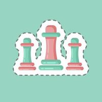 Sticker line cut Chess. suitable for education symbol. simple design editable. design template vector. simple illustration vector