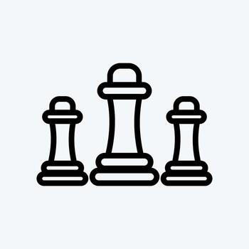 Icon Chess. suitable for education symbol. line style. simple design editable. design template vector. simple illustration vector
