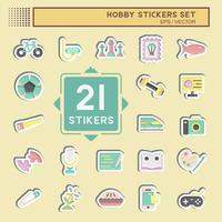 Sticker Set Hobby. suitable for education symbol. simple design editable. design template vector. simple illustration vector