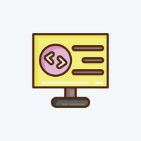 Icon Computer Programming. suitable for education symbol. flat style. simple design editable. design template vector. simple illustration vector