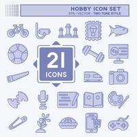 Icon Set Hobby. suitable for education symbol. two tone style. simple design editable. design template vector. simple illustration vector