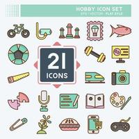 Icon Set Hobby. suitable for education symbol. flat style. simple design editable. design template vector. simple illustration vector