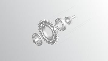 3d gear illustration with gradient background vector