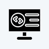 Icon Computer Programming. suitable for education symbol. glyph style. simple design editable. design template vector. simple illustration vector