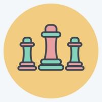 Icon Chess. suitable for education symbol. color mate style. simple design editable. design template vector. simple illustration vector