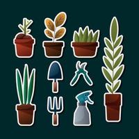 Home Garden Sticker Set vector