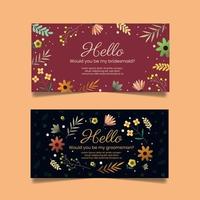 Bridesmaid and Groomsman Invitation Card vector