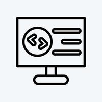 Icon Computer Programming. suitable for education symbol. line style. simple design editable. design template vector. simple illustration vector